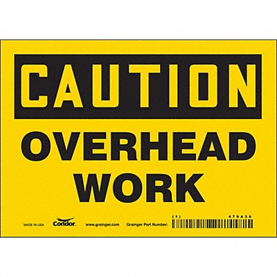 CONDOR 479A36 Safety Sign 5 in x 7 in Vinyl