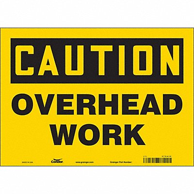 CONDOR 479A38 Safety Sign 10 in x 14 in Vinyl