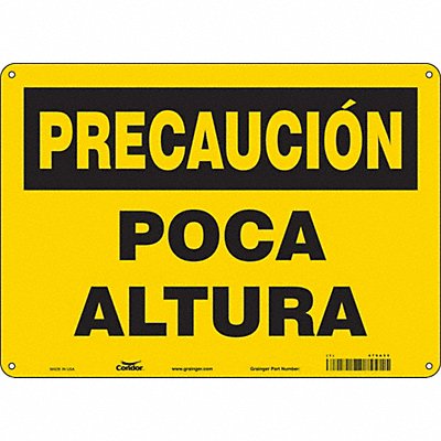 CONDOR 479A55 Safety Sign 10 in x 14 in Polyethylene
