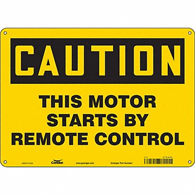 CONDOR 479A86 Safety Sign 10 in x 14 in Aluminum