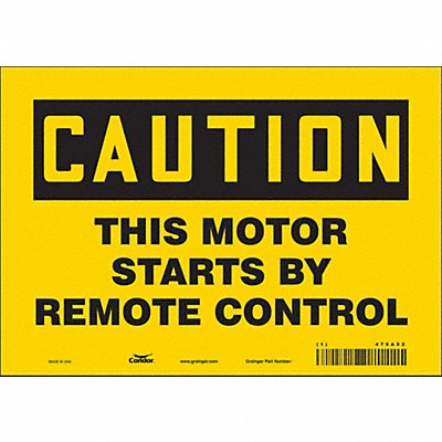 CONDOR 479A92 Safety Sign 7 in x 10 in Vinyl