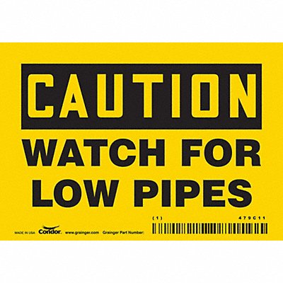 CONDOR 479C11 Safety Sign 3 1/2 inx5 in Vinyl