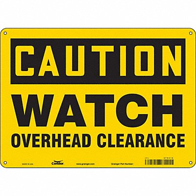 CONDOR 479C16 Safety Sign 10 in x 14 in Aluminum