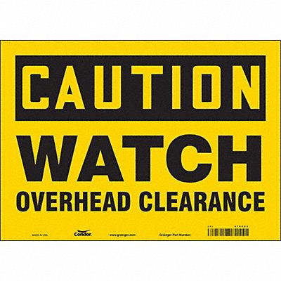 CONDOR 479C23 Safety Sign 10 in x 14 in Vinyl