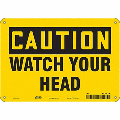 CONDOR 479C24 Safety Sign 7 in x 10 in Aluminum