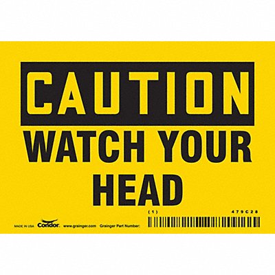 CONDOR 479C28 Safety Sign 3 1/2 inx5 in Vinyl