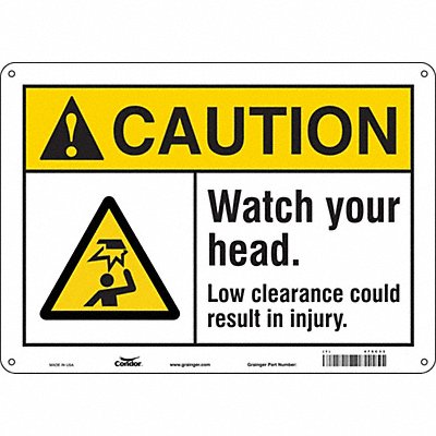 CONDOR 479C33 Safety Sign 10 inx14 in Aluminum
