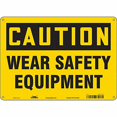 CONDOR 479C59 Safety Sign 10 in x 14 in Polyethylene