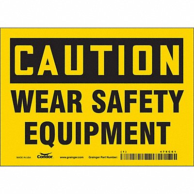 CONDOR 479C61 Safety Sign 5 in x 7 in Vinyl