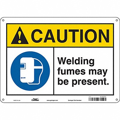 CONDOR 479C67 Safety Sign 10 inx14 in Polyethylene
