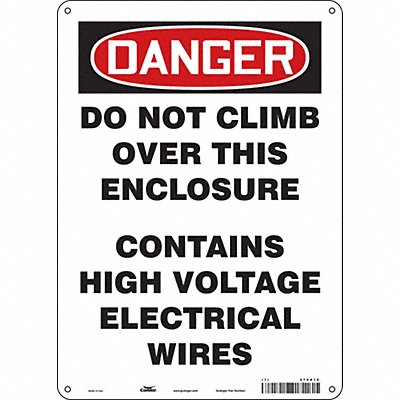CONDOR 479D12 Safety Sign 14 in x 10 in Aluminum