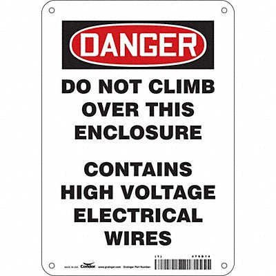 CONDOR 479D14 Safety Sign 10 in x 7 in Polyethylene