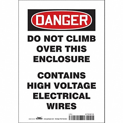 CONDOR 479D18 Safety Sign 10 in x 7 in Vinyl