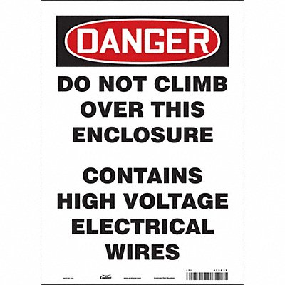 CONDOR 479D19 Safety Sign 14 in x 10 in Vinyl