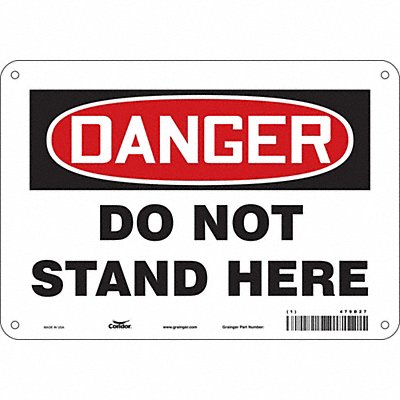 CONDOR 479D27 Safety Sign 7 in x 10 in Aluminum