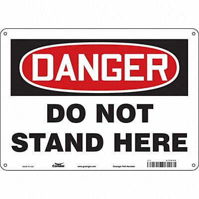 CONDOR 479D28 Safety Sign 10 in x 14 in Aluminum