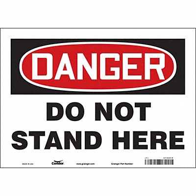 CONDOR 479D34 Safety Sign 10 in x 14 in Vinyl