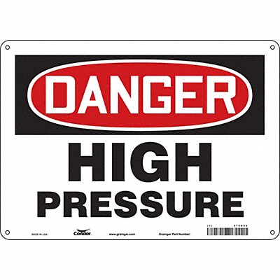 CONDOR 479D62 Safety Sign 10 in x 14 in Polyethylene
