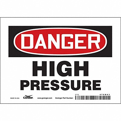 CONDOR 479D63 Safety Sign 5 inx7 in Vinyl