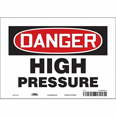 CONDOR 479D64 Safety Sign 7 in x 10 in Vinyl
