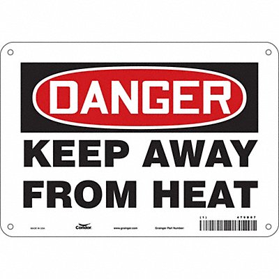 CONDOR 479D87 Safety Sign 7 in x 10 in Aluminum