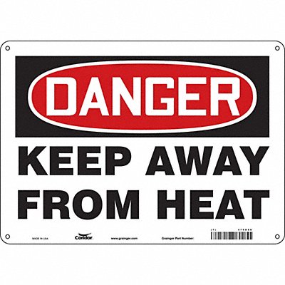 CONDOR 479D88 Safety Sign 10 inx14 in Aluminum