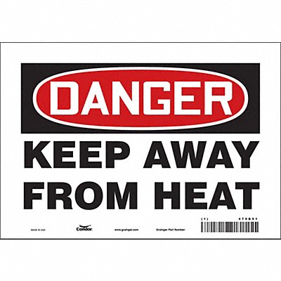 CONDOR 479D91 Safety Sign 7 in x 10 in Vinyl