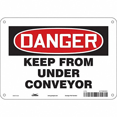 CONDOR 479D95 Safety Sign 7 in x 10 in Polyethylene