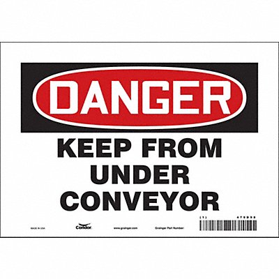 CONDOR 479D98 Safety Sign 7 inx10 in Vinyl
