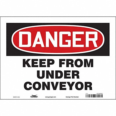 CONDOR 479D99 Safety Sign 10 in x 14 in Vinyl