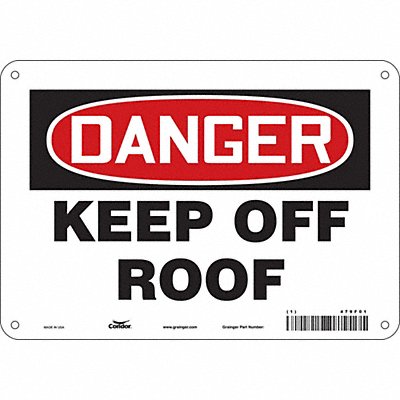 CONDOR 479F01 Safety Sign 7 in x 10 in Aluminum