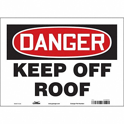 CONDOR 479F07 Safety Sign 10 in x 14 in Vinyl