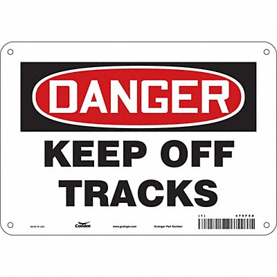 CONDOR 479F08 Safety Sign 7 in x 10 in Aluminum