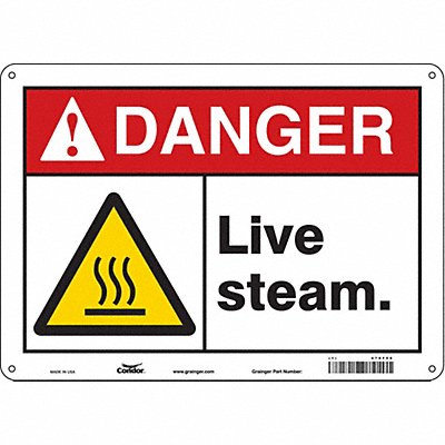 CONDOR 479F56 Safety Sign 10 in x 14 in Polyethylene