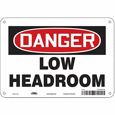 CONDOR 479F59 Safety Sign 7 in x 10 in Aluminum