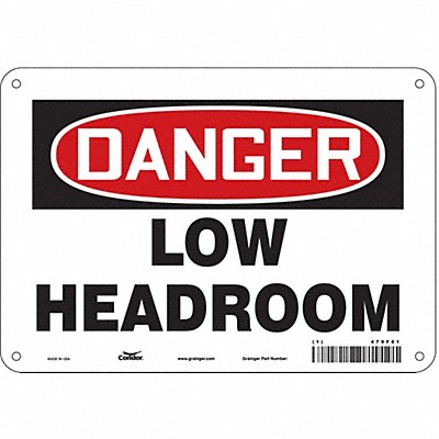 CONDOR 479F61 Safety Sign 7 in x 10 in Polyethylene