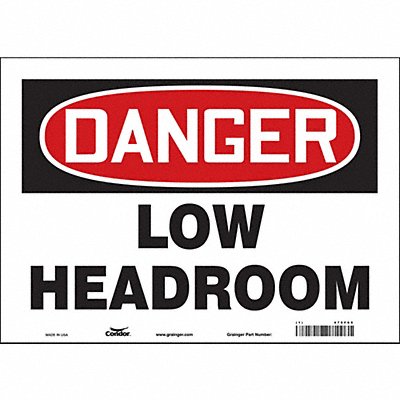CONDOR 479F65 Safety Sign 10 in x 14 in Vinyl