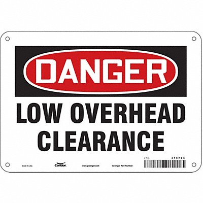 CONDOR 479F66 Safety Sign 7 in x 10 in Aluminum