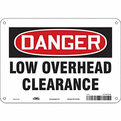 CONDOR 479F69 Safety Sign 7 in x 10 in Polyethylene