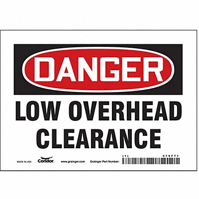 CONDOR 479F71 Safety Sign 5 in x 7 in Vinyl