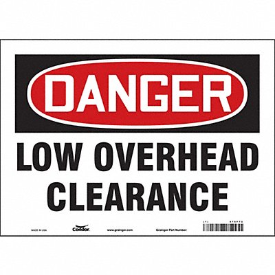 CONDOR 479F73 Safety Sign 10 in x 14 in Vinyl