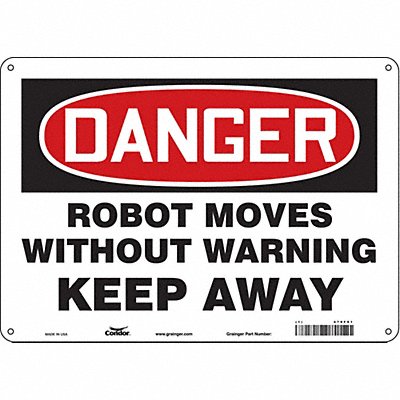 CONDOR 479F91 Safety Sign 10 inx14 in Polyethylene