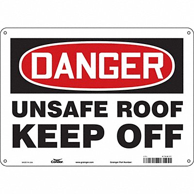 CONDOR 479G17 Safety Sign 10 in x 14 in Polyethylene