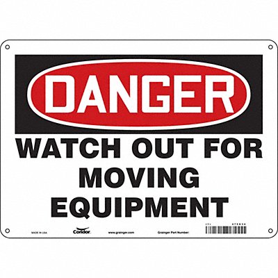 CONDOR 479G34 Safety Sign 10 in x 14 in Aluminum