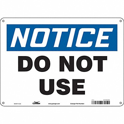 CONDOR 479G58 Safety Sign 10 in x 14 in Aluminum