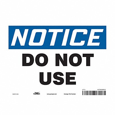 CONDOR 479G62 Safety Sign 7 in x 10 in Vinyl