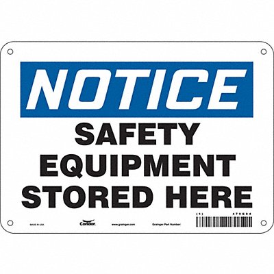 CONDOR 479G84 Safety Sign 7 in x 10 in Aluminum