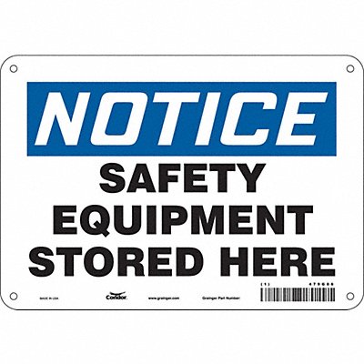 CONDOR 479G86 Safety Sign 7 in x 10 in Polyethylene