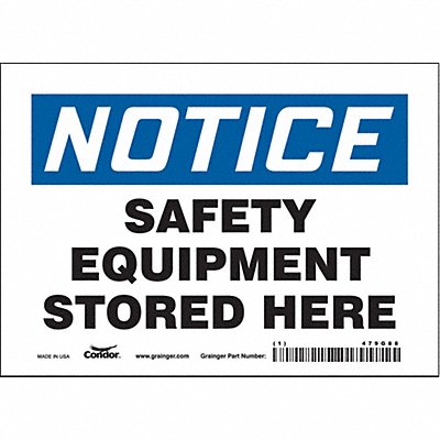 CONDOR 479G88 Safety Sign 5 in x 7 in Vinyl