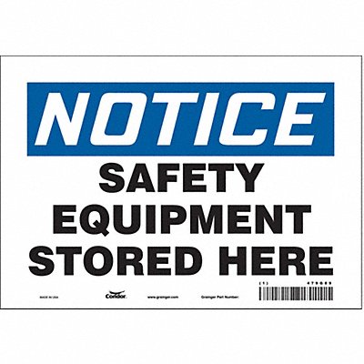 CONDOR 479G89 Safety Sign 7 in x 10 in Vinyl